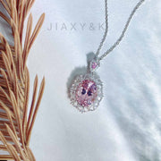 Morganite Diamond Necklace D4.54ct d0.45ct. 18K - Jiaxyk
